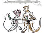 anthro beverage bikini clothing david_lillie dreamkeepers duo female male male/female namah_calah swimming_trunks swimwear two-piece_swimsuit umbrella