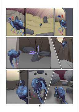 6_eyes ambiguous_gender black_eyes blood bodily_fluids border colored_blood debris desert falling_debris falling_object feral floating holding_object levitating light multi_eye onomatopoeia outside page_number pipe purple_blood question_mark ruins solo sound_effects sunlight tail tentacles text unusual_blood unusual_bodily_fluids white_border thedragonjade halo_(series) microsoft xbox_game_studios inconsistent_stability_(thedragonjade) alien huragok absurd_res comic hi_res