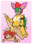 ambiguous_penetration anthro crown female gynomorph gynomorph/female hair headgear intersex intersex/female penetration purple_eyes red_eyes red_hair selfcest sharp_teeth square_crossover super_crown tail tail_grab teeth vetero bowsette_meme mario_and_luigi_(series) mario_bros nintendo bowletta bowser human humanoid koopa mammal reptile scalie turtle hi_res meme