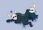 age_difference anthro duo elderly male male/male older_male fenecoou hollow_knight team_cherry elderbug_(hollow_knight) zote_(hollow_knight) arthropod