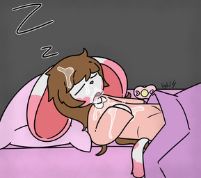 after_oral after_sex anthro bed bed_sheet bedding bedroom bodily_fluids brown_hair clothed clothing cum cum_in_mouth cum_inside cum_on_arm cum_on_belly cum_on_body cum_on_chest cum_on_face eyes_closed female fur furniture genital_fluids hair head_on_pillow loli long_ears long_hair lying lying_on_bed multicolored_body multicolored_ears multicolored_fur on_back on_bed pajamas pillow pink_body pink_clothing pink_ears pink_fur pink_nose pink_pajamas pink_tail sleeping solo sound_effects tail three-quarter_view tongue two_tone_body two_tone_ears two_tone_fur two_tone_tail vowelless vowelless_sound_effect white_body white_ears white_fur white_tail young young_anthro young_female zzz lightningb0lt01 isabelle_(izzyybelles) lagomorph leporid mammal rabbit 2025 absurd_res digital_media_(artwork) hi_res signature
