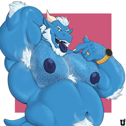 aged_up armpit_hair beard biceps blue_body body_hair chest_hair claws clock daddy_kink daddyfication eyebrows facial_hair green_eyes hairy_body hairy_pecs horn leonard_saad_(mr_ultra) male musclegut muscular muscular_male musk navel nipples ring solo tail watch wristwatch mr_ultra european_mythology mythology dragon mythological_creature mythological_scalie scalie western_dragon 1:1 absurd_res hi_res