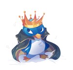 anthro beak biped blue_body blue_eyes cape clothing crown frown headgear male multicolored_body simple_background solo standing two_tone_body white_background playcenter illumination_entertainment mario_bros nintendo the_super_mario_bros_movie king_penguin_(smbm) avian bird penguin penguin_(mario) 2022 digital_drawing_(artwork) digital_media_(artwork) hi_res