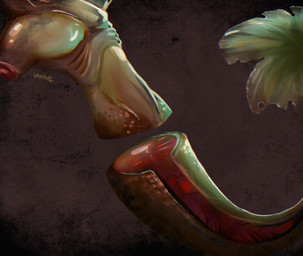 ambiguous_gender bisected character_prepared_as_food faceless_character gills gore missing_arm snuff solo split_form vaxhunt aquatic fish humanoid merfolk