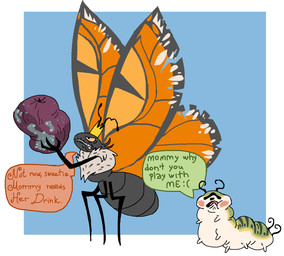 2_antennae 2_tails 3_fingers 4_arms 4_legs 4_wings 6_legs abuse ambiguous_feral ambiguous_gender angry antennae_(anatomy) arthropod_abdomen big_wings black_antennae blush blush_stickers clenched_teeth color_coded color_coded_speech_bubble crown crown_only dialogue duo elderly eyebrows eyeless eyespots featureless_feet featureless_hands feet feral fingers food fruit grape green_markings grey_body head_tuft headgear headgear_only holding_food holding_fruit holding_object insect_wings lepidopteran_wings markings mold_(fungus) multi_arm multi_limb multi_tail multi_wing multicolored_wings open_mouth orange_sclera orange_wings plant quadruped rotting ruff sad simple_background speech_bubble tail teeth text three-quarter_view torn_wing tuft white_body wings wrinkles young young_ambiguous young_feral sewage-enjoyer disney hoppers_(disney) pixar insect_queen_(hoppers) titus_(hoppers) arthropod butterfly caterpillar insect larva lepidopteran taur english_text flat_colors hi_res mother_(lore) mother_and_child_(lore) mother_and_son_(lore) parent_(lore) parent_and_child_(lore) parent_and_son_(lore) son_(lore)