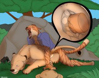animal_genitalia animal_vulva anthro anthro_on_feral anthro_penetrating anthro_penetrating_feral anus bestiality biped blush camera clothing duo feline_genitalia feline_vulva female female_on_anthro female_penetrated feral feral_penetrated genitals hat headgear headwear interspecies male male/female male_on_feral male_penetrating male_penetrating_female penetration penile penile_penetration penis penis_in_vagina roaring sex shirt tongue tongue_out topwear vaginal vaginal_penetration vulva backlash91 conditional_dnp domestic_cat felid feline felis lion mammal pantherine digital_media_(artwork) hi_res