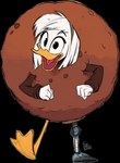 amputee anthro barefoot beak clothing costume disability feet female food food_costume meatball meatball_costume membrane_(anatomy) soles solo standing toes webbed_feet fanzeem disney ducktales ducktales_(2017) della della_duck anatid anseriform avian bird duck 2022 absurd_res alpha_channel hi_res signature