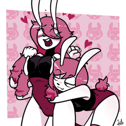 anthro arm_warmers armwear bedroom_eyes bent_over biped blue_eyes blush blush_lines breast_grab breast_squeeze breast_squish breasts buckteeth camel_toe clothing duo female groping_from_behind hair hand_on_breast leotard long_hair narrowed_eyes nipple_outline open_mouth pattern_background pink_hair seductive sexual_assault short_tail simple_background squeezing squish surprised tail teeth tight_clothing white_body leyla0223 lagomorph leporid mammal rabbit 1:1 incest_(lore) sibling_(lore) sister_(lore) sisters_(lore) twins_(lore)