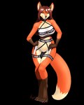 anthro big_breasts breasts bulge clothing gynomorph intersex solo underwear furball meme_clothing pornstar_(meme) canid canine fox mammal sasha_(disambiguation) 2025 4:5 alpha_channel hi_res meme