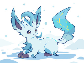 alternate_color ambiguous_gender blue_body blue_fur brown_eyes feral fur lying on_front paws snow solo tail nekogyo122 nintendo pokemon eeveelution generation_4_pokemon leafeon pokemon_(species) 2023 4:3 hi_res