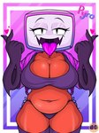 big_breasts bra breasts cleavage clothed clothing crossgender electronics female for_a_head looking_at_viewer not_furry open_mouth overweight overweight_female screen screen_face solo television underwear uvula pyrocynical humanoid object_head screen_head tv_head 3:4