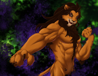 anthro anthrofied beard black_hair black_mane facial_hair fingers fur hair male mane markings muscular muscular_anthro muscular_male nude open_mouth orange_body orange_fur pecs power shadow solo tail yellow_sclera chibikoma disney disney_mirrorverse the_lion_king scar_(the_lion_king) felid lion mammal pantherine 2022 absurd_res digital_drawing_(artwork) digital_media_(artwork) half-length_portrait hi_res portrait
