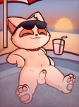 beverage eyewear genitals male penis solo sun sunglasses ishitaka_uwu league_of_legends riot_games tencent teemo_(lol) yordle 3:4