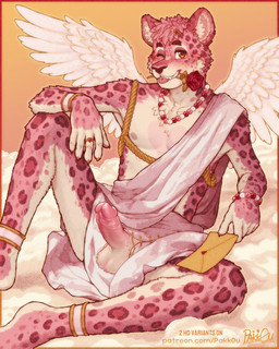 anklet anthro balls bracelet cloud erection flower fluffy foreskin fur genitals heart_eyes heart_symbol holidays jewelry leopard_spots letter male necklace one_eye_closed pakk0u penis pink_body pink_fur plant rawrk0u red_eyes retracted_foreskin rose_(flower) smile smirk solo spots wings wink valentine's_day cupid felid feline hybrid leopard mammal pantherine 4:5 hi_res