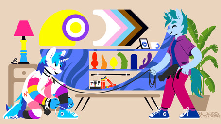 animal_genitalia animal_penis anthro bisexual_pride_colors blush chastity_cage chastity_device clothing collar converse_shoes duo equine_genitalia equine_penis genderfluid_pride_colors genitals horn inside intersex_pride_colors jacket leash lgbt_pride male memphis_design pansexual_pride_colors penis plant polaroid pride_colors progress_pride_colors rainbow_colors riding_crop topwear whip miramore lgbt_pride_month mythology cyreni supersaw_(dee-dee-tee) equid equine mammal mythological_creature mythological_equine unicorn 16:9 4k absurd_res flat_colors hi_res widescreen