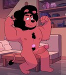 alternate_species anthro balls erection flexing genitals humanoid_genitalia humanoid_penis male nude penis solo joemilleryy cartoon_network steven_universe steven_quartz_universe diamond_(gem_species) felid gem_(species) hybrid lion mammal pantherine hi_res