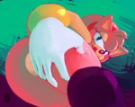 anthro big_butt blue_eyes butt butt_grab female genitals hair hand_on_butt pink_body pink_hair pussy solo tongue tongue_out r-fenrir sega sonic_the_hedgehog_(series) amy_rose eulipotyphlan hedgehog mammal