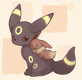 ambiguous_gender duo eyes_closed feral fur simple_background kanannbo nintendo pokemon eevee eeveelution generation_1_pokemon generation_2_pokemon pokemon_(species) umbreon 2015