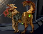 butt feral halo male presenting presenting_hindquarters solo anonymous_artist halo_(series) microsoft xbox_game_studios canid canine canis mammal undead wolf 5:4 absurd_res hi_res