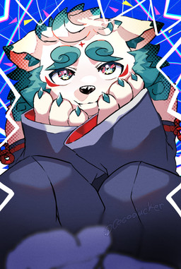 anthro asian_clothing blue_eyes clothing colored_nails east_asian_clothing eyebrows fur japanese_clothing kemono male nails solo thick_eyebrows white_body white_fur young young_male cocobucker asian_mythology east_asian_mythology japanese_mythology lifewonders mythology tokyo_afterschool_summoners agyo_(tas) foo_dog komainu mammal yokai hi_res