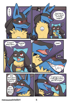 alcohol anger_symbol betting beverage blush drinking drunk duo fangs furniture hiccuping imminent_vore male open_mouth size_difference sofa substance_intoxication teeth text toothy_grin arkailart nintendo pokemon generation_4_pokemon lucario pokemon_(species) riolu absurd_res comic english_text hi_res