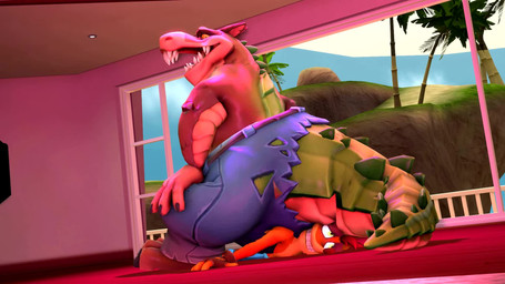 anthro big_butt bottomwear brown_body butt clothing duo facesitting fur huge_butt looking_pleasured male male/male open_mouth pants sharp_teeth sitting sitting_on_another size_difference teeth thick_thighs tigura activision crash_bandicoot_(series) crash_bandicoot dingodile bandicoot canid canine canis crocodile crocodilian dingo hybrid mammal marsupial reptile scalie 16:9 3d_(artwork) 3d_animation animated blender_(artwork) digital_media_(artwork) hi_res no_sound short_playtime video widescreen