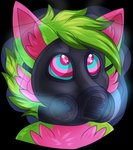 anthro cheek_tuft chest_tuft facial_tuft fur gas_mask green_body green_fur green_hair hair hypnosis inner_ear_fluff male mask mind_control multicolored_body multicolored_fur pink_body pink_fur solo tuft two_tone_body two_tone_fur icefire nerox canid mammal animated short_playtime