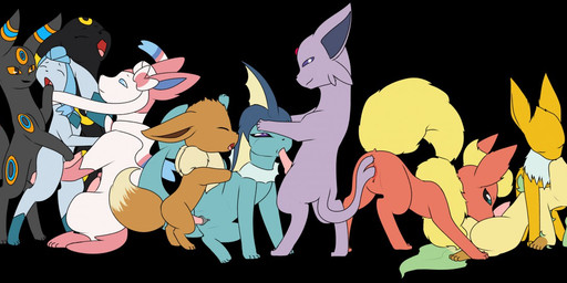 all_fours amber_eyes anal anal_penetration ass_up balls black_background brown_tail dipstick_tail double_penetration evolutionary_family eyes_closed fellatio female feral forked_tail fur genitals group group_sex kissing leg_markings level_difference looking_back male male/female male/male male_penetrating markings multicolored_tail open_mouth oral orgy penetration penile penis pink_body pink_fur pink_paws pink_penis purple_body purple_eyes purple_fur raised_tail red_body red_fur ribbons sex simple_background socks_(marking) spread_legs spreading tail tail_fetish tail_in_ass tail_in_vagina tail_insertion tail_markings tail_play tail_sex tongue unusual_anatomy unusual_tail vaginal vaginal_penetration yellow_tail kinkangel nintendo pokemon escuron canid canine eevee eeveelution espeon flareon generation_1_pokemon generation_2_pokemon generation_4_pokemon generation_6_pokemon glaceon jolteon leafeon mammal pokemon_(species) sylveon umbreon vaporeon