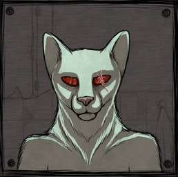 ambiguous_anthro ambiguous_gender anthro bathroom blood bodily_fluids body_horror clothed clothing dramatic_lighting eyeless flesh fur gore looking_at_mirror looking_at_object mirror neutral_expression pink_nose solo tile topless topless_ambiguous topless_anthro towel vent_art white_body white_fur varinating domestic_cat felid feline felis mammal worm absurd_res hi_res portrait