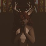 anthro church eyes_closed fur hair kneeling light male prayer praying religious_themes solo stained_glass unmakeyourself_(artist) milo_(milomesmer) deer mammal 1:1 3d_(artwork) digital_media_(artwork) hi_res lighting