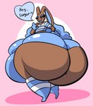 anthro big_bulge big_butt blue_body blue_clothing blue_fur blue_lips blue_lipstick brown_body brown_fur bulge butt clothing eyeshadow femboy fur hand_on_butt huge_bulge huge_butt hyper hyper_bulge hyper_butt legwear lips lipstick looking_at_viewer makeup male panties smile smiling_at_viewer smirk smirking_at_viewer solo stockings tight_clothing underwear mintyotie nintendo pokemon ethan_(reathe) fan_character generation_4_pokemon lagomorph lopunny mammal pokemon_(species) 2022 cel_shading hi_res shaded