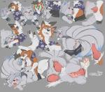 2019 anal anal_knotting anal_penetration animal_genitalia animal_penis anthro anthro_on_anthro anthrofied anus balls blush bodily_fluids breasts butt canid canine canine_genitalia canine_penis claws clothed clothing cum cum_inside digital_media_(artwork) duo dusk_lycanroc erection expose exposed fellatio female female_penetrated fur generation_1_pokemon generation_7_pokemon genital_fluids genitals hair heart_symbol hi_res internal knot knotting looking_back lycanroc male male/female male_penetrating male_penetrating_female mammal ninetales nintendo o-ishi open_mouth oral oral_penetration penetration penile penis penis_tip pokemon pokemon_(species) presenting presenting_hindquarters pussy sex sheath simple_background smile spreading tongue tongue_out