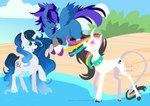 beach gleamy_dreams group gtx horn seaside trio wings liechi hasbro my_little_pony mythology fan_character equid equine horse mammal mythological_creature mythological_equine pegasus pony unicorn absurd_res hi_res lineless