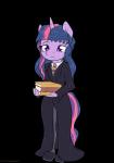 anthro anthrofied book clothed clothing eyelashes female gryffindor hair hogwarts_uniform holding_book holding_object horn long_hair multicolored_hair purple_eyes school_uniform simple_background solo text transparent_background uniform alasou friendship_is_magic harry_potter_(series) hasbro my_little_pony mythology twilight_sparkle_(mlp) equid equine mammal mythological_creature mythological_equine unicorn 2016 alpha_channel crossover hi_res url