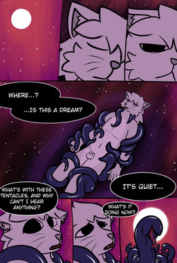 anthro balls bodily_fluids coiled_up coiling coiling_around_arm coiling_around_body coiling_around_leg dimensional_rift displacement dripping fur genitals hair male nude open_mouth penis restrained saliva saliva_drip solo space star tail tentacle_maw tentacles tentacles_everywhere tentacles_on_male text tongue tongue_out waking_up sus_muk script_(sus_muk) the_friend domestic_cat felid feline felis mammal colored comic digital_media_(artwork) english_text hi_res
