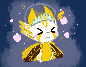 chibi crown female flower headgear plant simple_background solo naanahstnil mythology naana_(naanahstnil) angel dragon mythological_creature mythological_scalie scalie alpha_channel pastel_theme