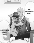 bald blush bodily_fluids crying cutie_mark dialogue duo eyelashes eyes_closed female feral fluffy fluffy_tail hooves hug inside long_mane long_tail male male/female sitting smile speech_bubble tail tears tears_of_joy teeth text ather_os friendship_is_magic hasbro my_little_pony anon octavia_(mlp) earth_pony equid equine horse human mammal pony 2024 absurd_res black_and_white english_text hi_res monochrome