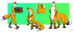 5_fingers anthro anthro_to_taur base_one_layout basic_sequence blue_body blue_fur box claws clothing container costume fingers four_frame_image four_frame_sequence fur furry_wearing_fursuit fursuit linear_sequence male multicolored_body multicolored_fur multiple_poses one_row_layout orange_body orange_fur pose solo taurification taurified taursuit transformation transformation_sequence white_body white_fur nisharu barteck_(daniel156161) daniel156161_(character) canid canid_taur canine canine_taur fox fox_taur mammal mammal_taur taur 2020 hi_res sequence