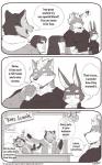 beverage biceps coffee dialogue drinking male muscular muscular_male pecs text naruever nero_(naruever) zack_(naruever) canid canine canis lagomorph leporid mammal rabbit wolf comic english_text