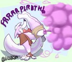 anthro fart fart_cloud fart_fetish male pheromones pink_fart_cloud solo unusual_fart bakertheskunk mammal mephitid skunk hi_res