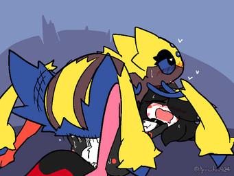 anal anthro blush bodily_fluids drooling duo eyelashes eyeshadow female feral makeup male male/female penetration saliva sex sweat pyrusuchus924 nintendo pokemon pyru_(pyrusuchus924) arachnid arthropod canid canine fox galvantula generation_5_pokemon mammal pokemon_(species) spider 4:3