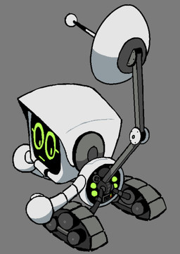 eyelashes female female_humanoid green_eyelashes green_eyes green_mouth grey_background grey_body looking_back machine not_furry satellite screen screen_face simple_background solo square_head tank_treads tracked_treads stu_(artist) spelunky_2 lise_project humanoid robot robot_humanoid digital_drawing_(artwork) digital_media_(artwork) hi_res shaded simple_shading