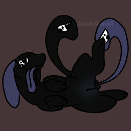 female feral genitals heart_eyes heart_symbol lying multi_tail on_side seductive solo spread_legs spreading tail tongue tongue_out toony vulva 2justashinx4 voidpet_dungeon voidpet_inc canid canine canis domestic_dog down_bad_(voidpets) mammal voidpet voidpet_(voidpet_dungeon) 1:1 hi_res