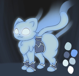 ambiguous_gender aura big_butt black_nose blue_body blue_eyes blue_fur blue_inner_ear butt clothing color_swatch feral footwear fur glowing glowing_eyes grey_clothing grey_footwear huge_butt huge_thighs mane no_pupils smile solo thick_thighs three-quarter_view toeless_footwear white_eyes miso_souperstar remmy_(miso_souperstar) domestic_cat felid feline felis ghost mammal spirit 2022 absurd_res digital_media_(artwork) hi_res model_sheet