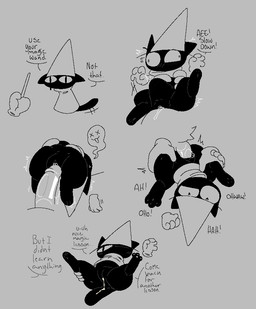 after_sex bestiality black_body bodily_fluids clothing cum cum_in_vagina cum_inside dialogue disembodied_hand duo faceless_character faceless_male female feral feral_penetrated fleshlight_position genital_fluids genitals hat headgear headwear heart_eyes heart_symbol lying male male/female one_eye_closed paws penetration pinned pupils raised_leg raised_paw sex size_difference slit_pupils smaller_female smaller_feral smaller_penetrated spread_legs spreading text vaginal vaginal_fluids vaginal_penetration vulva wand wizard_hat wizard_robe snazzle_snapp felid feline mammal 2026 digital_drawing_(artwork) digital_media_(artwork) english_text monochrome