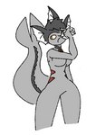 anthro beverage breasts dairy_products drinking_milk female food grey_body grey_skin milk solo wide_hips aube nintendo pokemon lunastrum eeveelution generation_1_pokemon pokemon_(species) vaporeon low_res