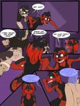 anthro canid canine clothed clothing comic dialogue digital_media_(artwork) duo english_text female fur hair hi_res mammal mistaken_identity outside_panel paddedulf restraints running searching shared_dialogue shared_speech_bubble six_frame_image speech_bubble spider_web straitjacket text