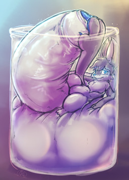anthro balls beaker big_balls big_penis blue_eyes blue_glans blue_pawpads blue_penis chest_tuft constrained container cup disproportionately_shrunk foreskin fur genitals glans huge_balls huge_penis hyper hyper_balls hyper_genitalia hyper_micro hyper_penis immobile in_container in_cup in_jar jar laboratory_equipment laboratory_glassware male micro multi_ear nervous nervous_smile paw_tail pawpads paws penis purple_shading science scientific_instrument shrinking sitting_on_penis size_transformation solo test_tube transformation tuft white_balls white_body white_fur white_penis mink_of_the_end mythology bat dragon furred_dragon furred_scalie hybrid mammal mythological_creature mythological_scalie scalie absurd_res hi_res