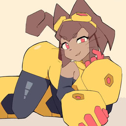 all_fours anthro ass_up big_butt biped brown_body brown_fur brown_hair butt clothed clothed_anthro clothed_female clothing cute_fangs eyewear eyewear_on_head fangs female female_anthro fur goggles goggles_on_head hair heart_symbol looking_at_viewer one_eye_closed pink_eyes seductive shaking_butt simple_background snout solo sparkles tail tan_body tan_skin teeth text thick_thighs whiskers white_background wide_hips wink winking_at_viewer rikkachan gameoverse glitch_productions kit_bodega domestic_cat felid feline felis mammal 1:1 2026 animated english_text frame_by_frame loop no_sound short_playtime video