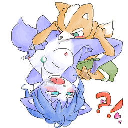 anthro anthro_on_anthro blue_body blue_eyes blue_fur blue_hair blush bodily_fluids breast_fondling breast_play breasts cunnilingus duo exclamation_point female fondling fur green_eyes hair hand_on_breast heart_symbol interrobang intraspecies jewelry male male/female necklace nipples nude open_mouth oral question_mark sex short_hair simple_background tail tears vaginal white_background white_body white_fur furry_(artist) nintendo star_fox fox_mccloud krystal_(star_fox) canid canine fox mammal 1:1 low_res